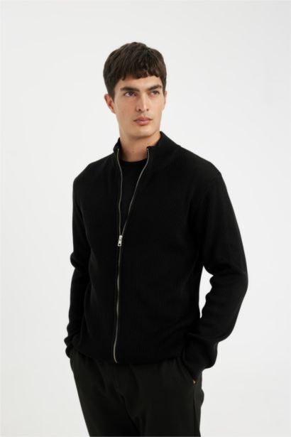 Standard Fit Turtleneck Knitwear Cardigan