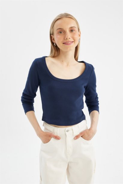 Fitted Corduroy Long Sleeve T-Shirt