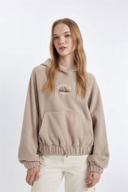 Loose Fit Slogan Pattern Sweatshirt