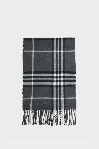 Man Plaid Neck Scarf
