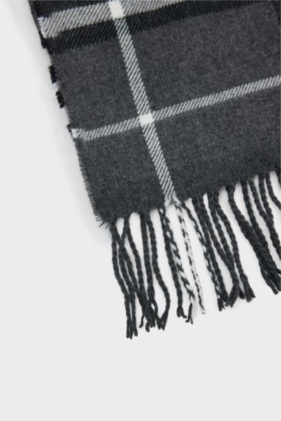 Man Plaid Neck Scarf