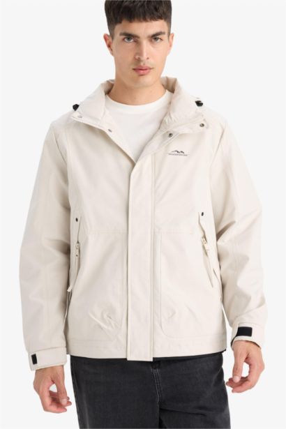 Jacket imperméable zippé à capuche Coupe régulière