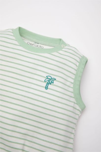 سالوبيت بيبي اولادي مخطط مضلع حديثي الولادة بياقة مستديرة