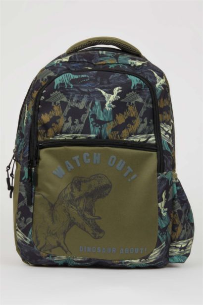 Boy Patterned Canvas School Bag