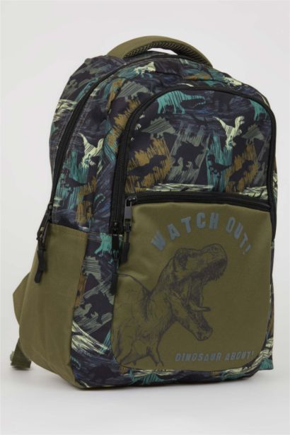 Boy Patterned Canvas School Bag