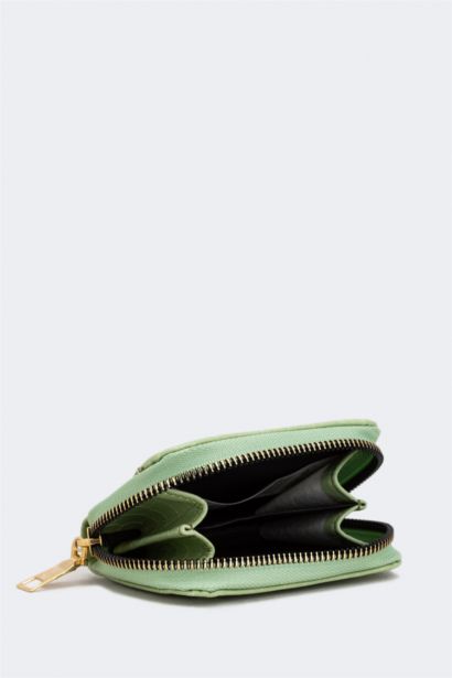 محفظة حريمي جلد صناعي أخضر نعناع