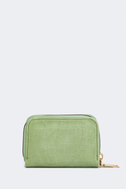 محفظة حريمي جلد صناعي أخضر نعناع