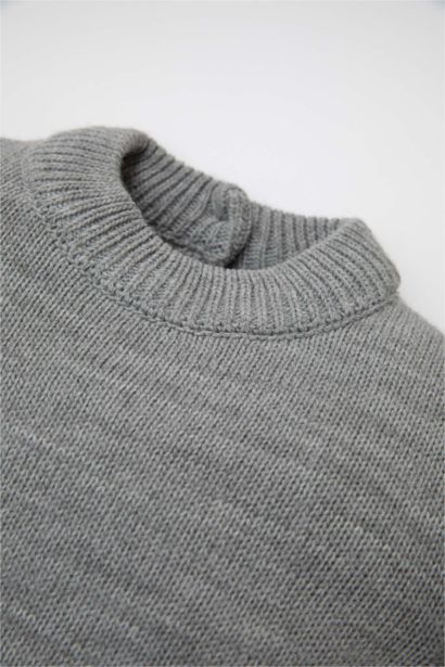 Baby Girl Half Turtleneck Long Sleeve Knitwear Dress