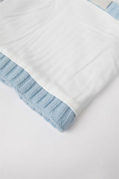 Erkek Bebek 2'li Takım Etiket Baskılı İçi Polar Astarlı Boyunluk Bere