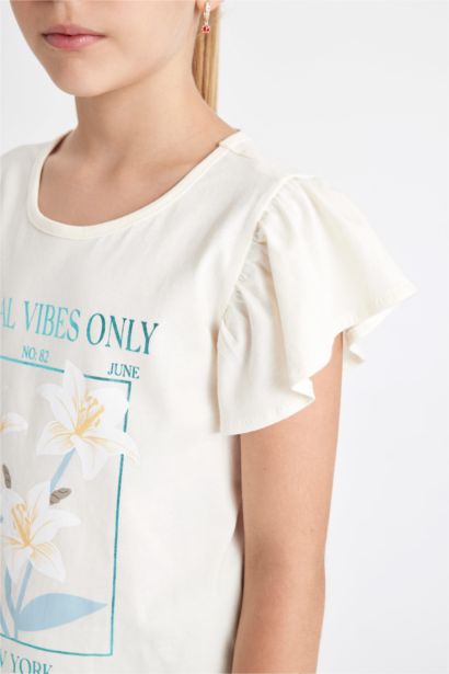 Girl Printed Short Sleeve 2 Piece Pajama Set