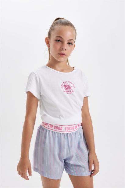 Girl Printed Short Sleeve 2 Piece Pajama Set