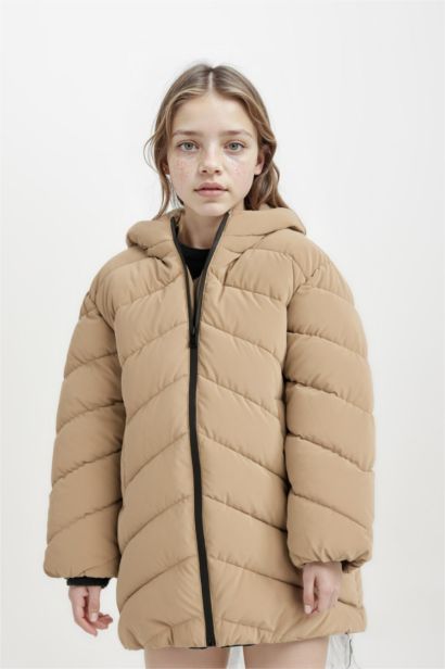 Girl Hooded Waterproof Puffer Jacket
