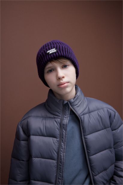 Boy Woven Labeled Beanie