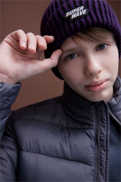 Boy Woven Labeled Beanie