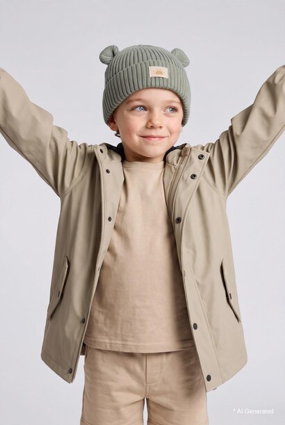 Baby Boy Woven Label Knit Beanie