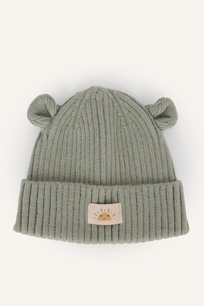 Baby Boy Woven Label Knit Beanie