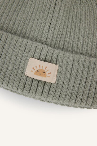 Baby Boy Woven Label Knit Beanie