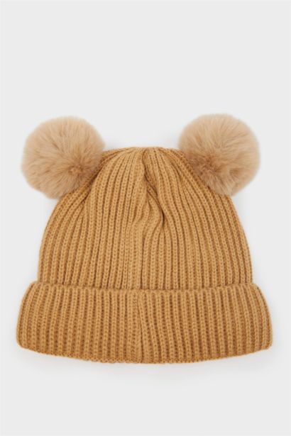 Baby Boy Embroidered Polar Fleece Lined Knit Beanie