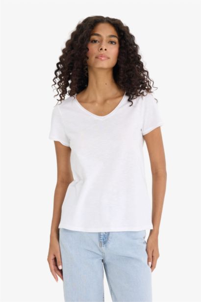 Regular Fit V Neck Short Sleeve T-Shirt