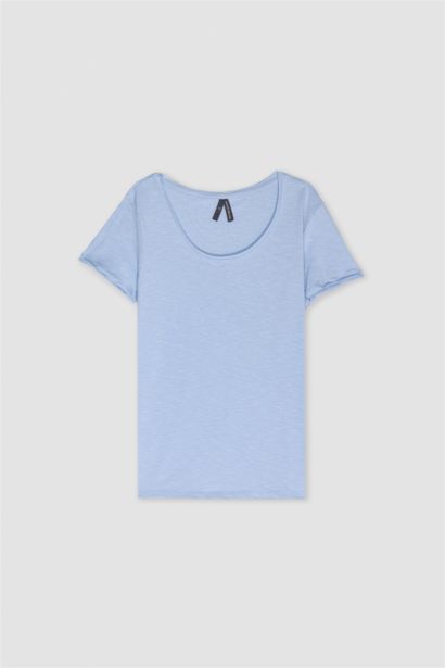 T-shirt à manches courtes et col rond Coupe régulière