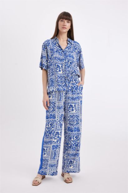 Oversize Fit Shirt Collar Short Sleeve Shirt