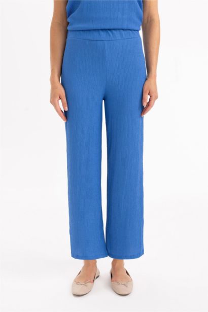 Wide Leg Straight Crop Trousers