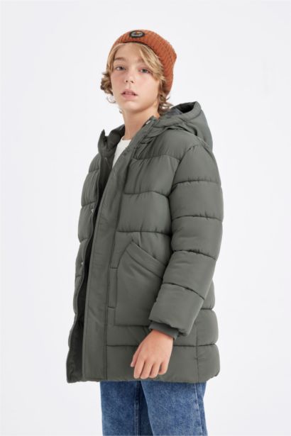 قمصلة نفخ ولادي مقاوم للماء بغطاء للرأس