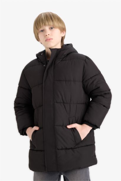 Boy Hooded Zippered Waterproof Puffer Jacket