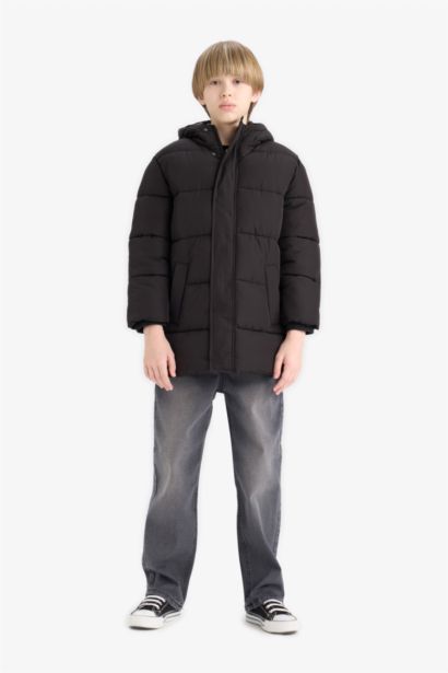 Boy Hooded Zippered Waterproof Puffer Jacket