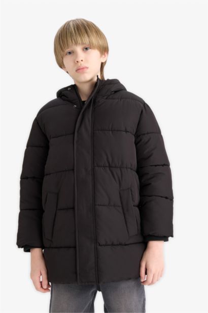 Boy Hooded Zippered Waterproof Puffer Jacket