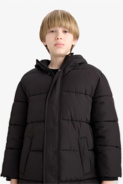 Boy Hooded Zippered Waterproof Puffer Jacket