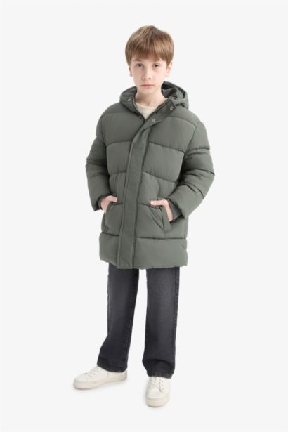 Boy Hooded Zippered Waterproof Puffer Jacket