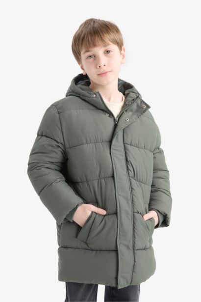 Boy Hooded Zippered Waterproof Puffer Jacket