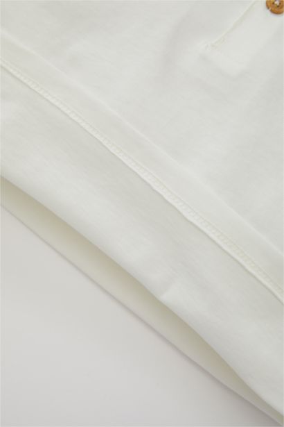 2'li Takım Düğmeli Waffle Uzun Kollu Tişört Beli Lastikli Eşofman Altı Erkek Bebek