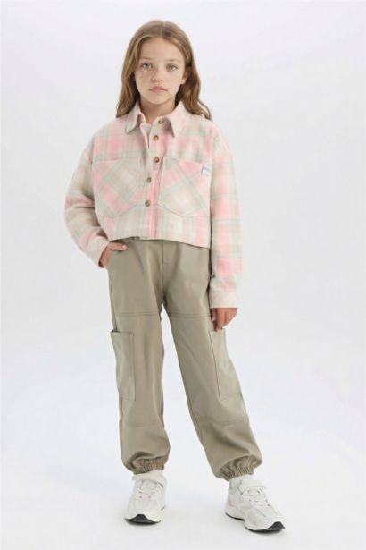 Girl Parachute Cotton Cargo Pants