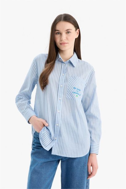 Relax Fit Printed Flamed Cotton Tunic