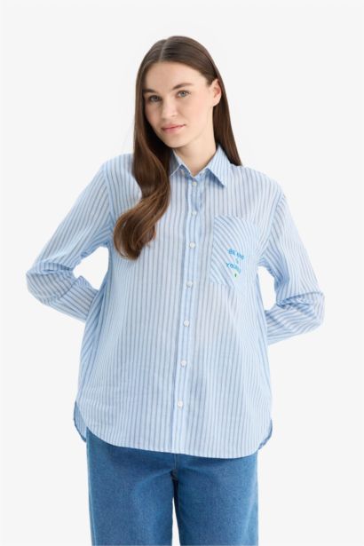 Relax Fit Printed Flamed Cotton Tunic