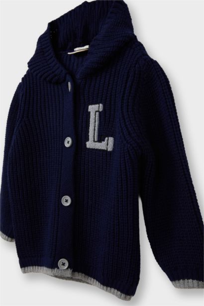 Baby Boy Hooded Buttons Knit Cardigan