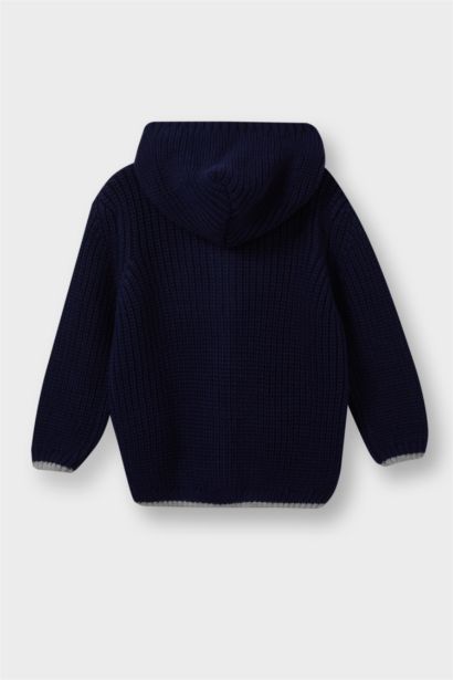 Baby Boy Hooded Buttons Knit Cardigan