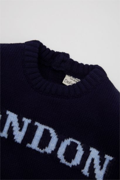Baby Boy Blue Letter Printed Knitted Pullover