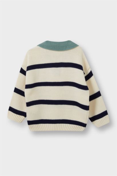 Baby Boy Regular Fit Striped Apache Neck Pullover