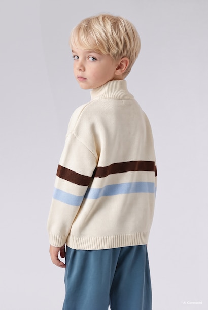 Baby Boy Regular Fit Striped Pullover