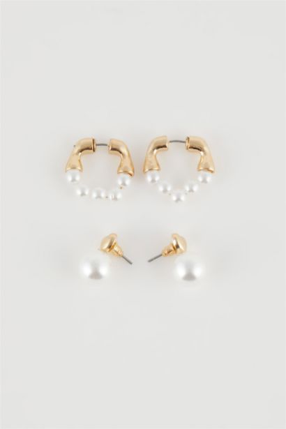 تراجي نسائي فضي بالؤلؤ - قطعتين