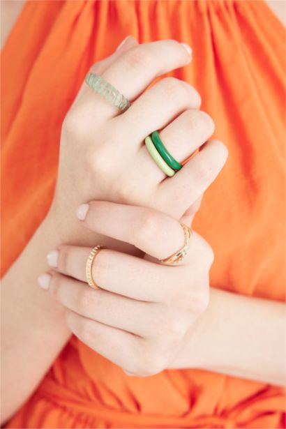 Woman 5 Colorful Rings