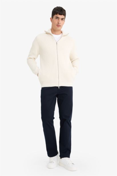 Cardigan tricot à col montant zippé Coupe standard