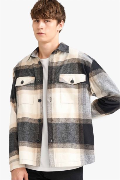 Relax Fit Plaid Lumberjack Long Sleeve Shirt