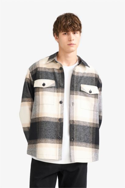 Relax Fit Plaid Lumberjack Long Sleeve Shirt