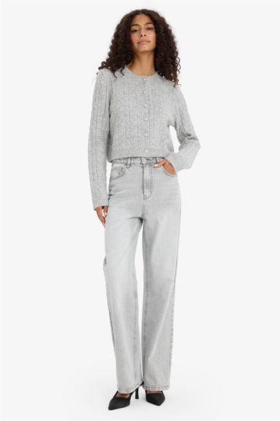 Regular Fit Crew Neck Cardigan