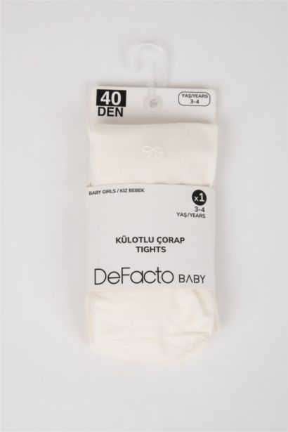 Baskılı 40 Denye Külotlu Çorap Kız Bebek