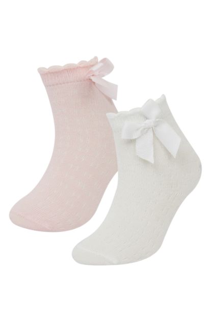Baby Girl Non-Slip Base 2 Piece Cotton Long Socks